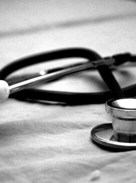 black and gray stethoscope